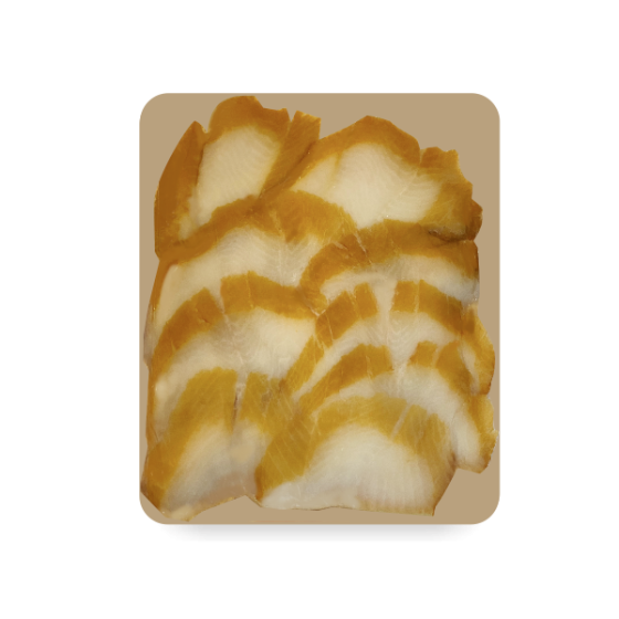 Halibut Filet, cold smoked, sliced, 125g