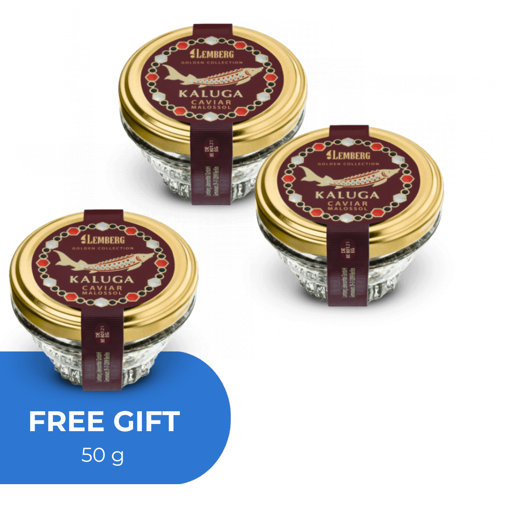 Sturgeon Caviar KALUGA, 2+1 x 50g