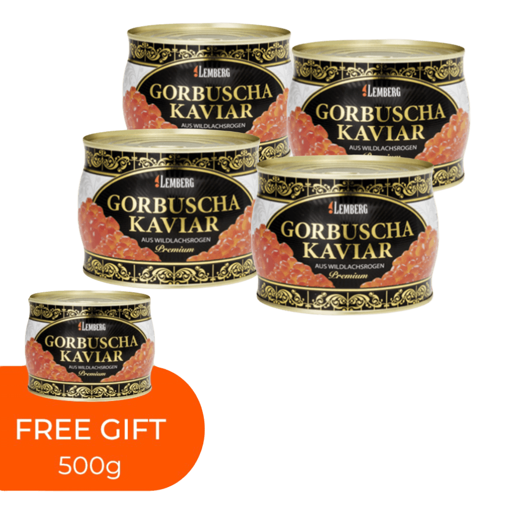 Kaviar vom rosa Lachs, 4 + 1 x 500g