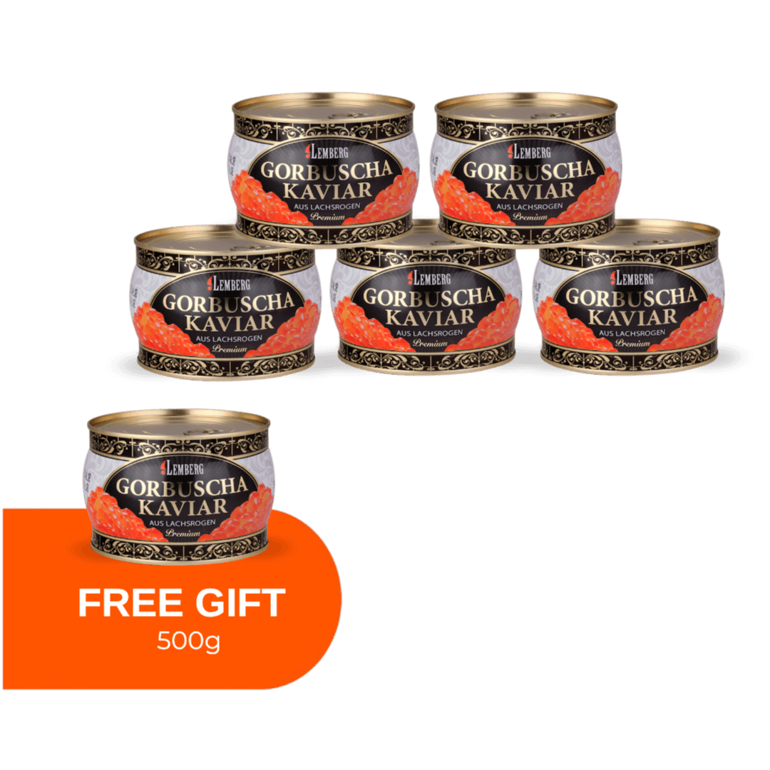 Gorbuscha - Lachskaviar, PREMIUM, 5 +1 x 500g&nbsp;