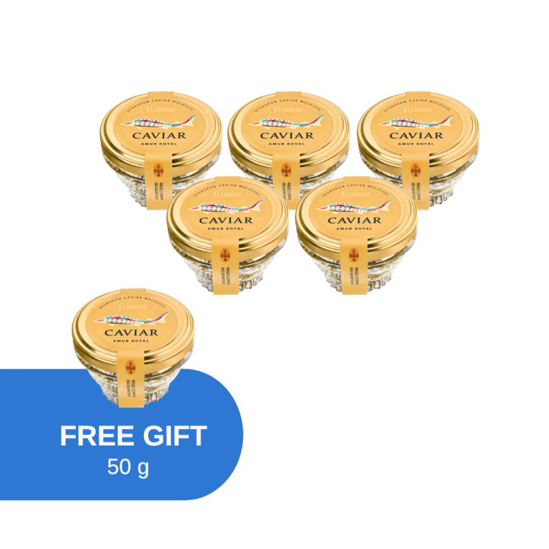Störkaviar AMUR ROYAL, 5 + 1 x 50g