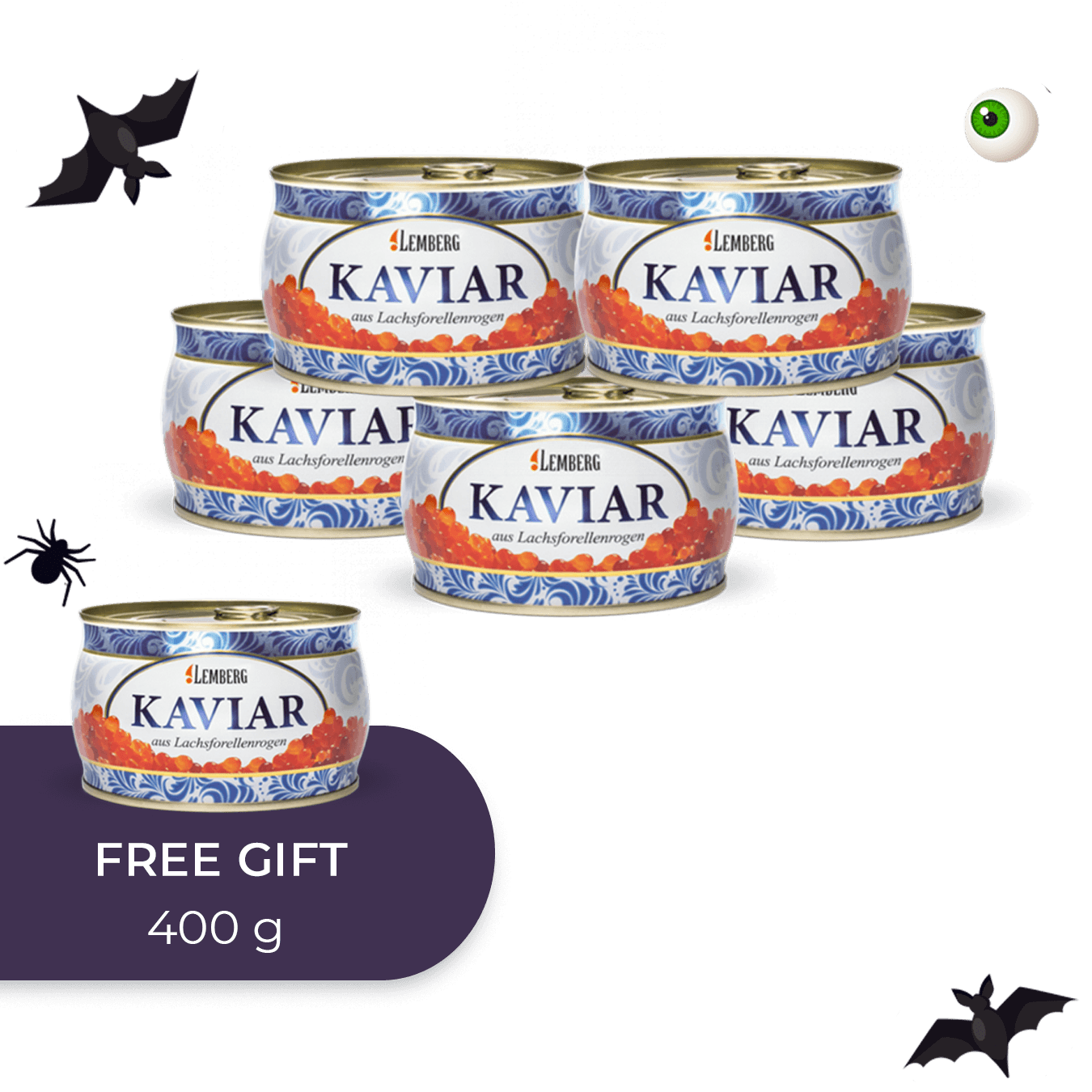 Salmon Trout Caviar, 5+1 x 400g