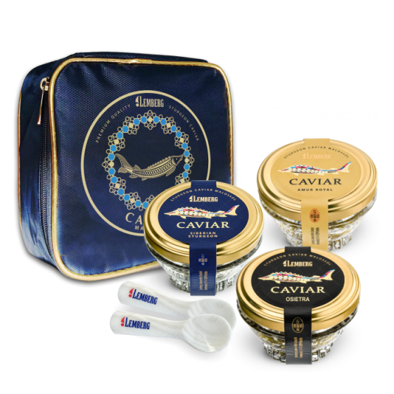 Set Störkaviar, in einer Lemberg Kühltasche, 3 x 50g