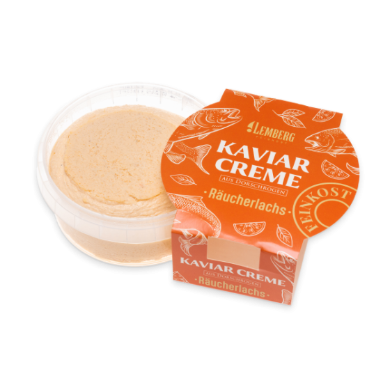 Kaviarcreme aus Kabeljaurogen mit Räucherlachs, 150 g