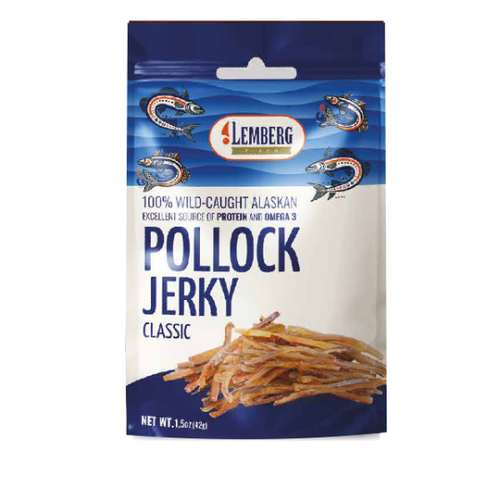 Strips of pollock fillet, salted, dried, 42g